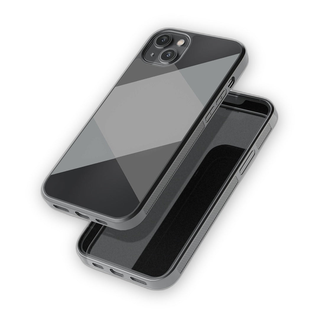 Criss Cross Grey Glass iPhone Case for iPhone 14 Plus | Macmerise