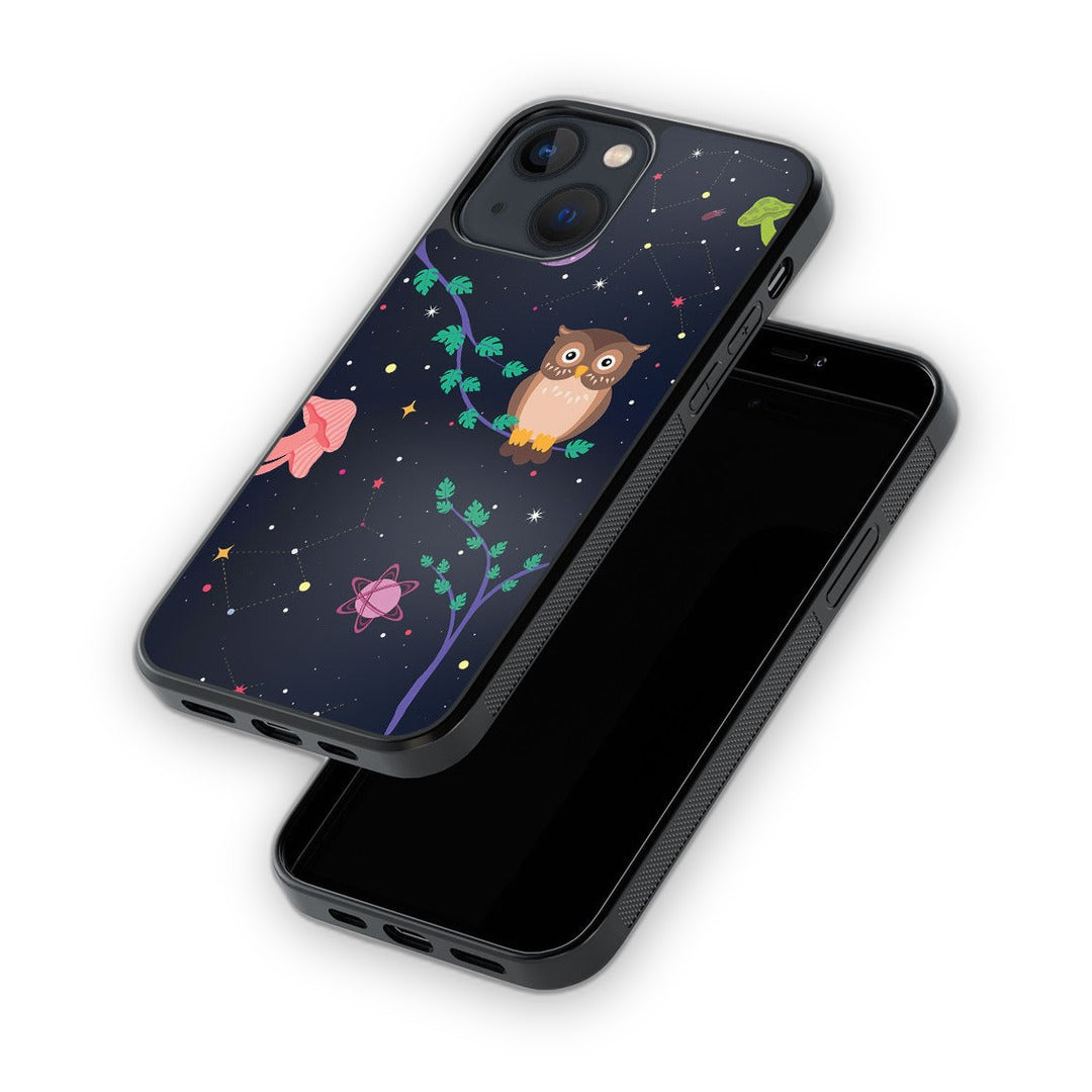 Space Owl Glass iPhone Case for iPhone 13 Mini | Macmerise