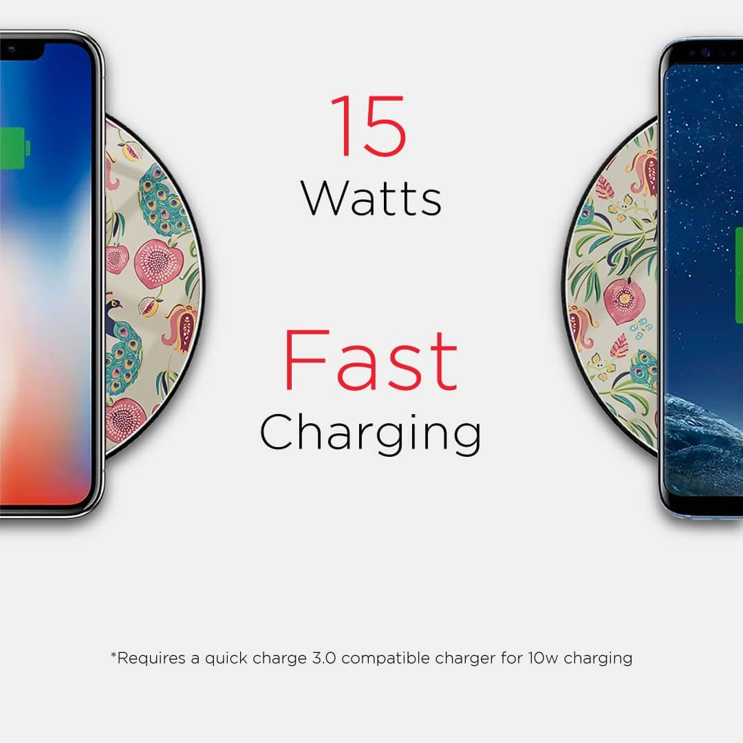 Payal Singhal Anaar and Mor Wireless Charger - 15W Beige - detail view | Macmerise
