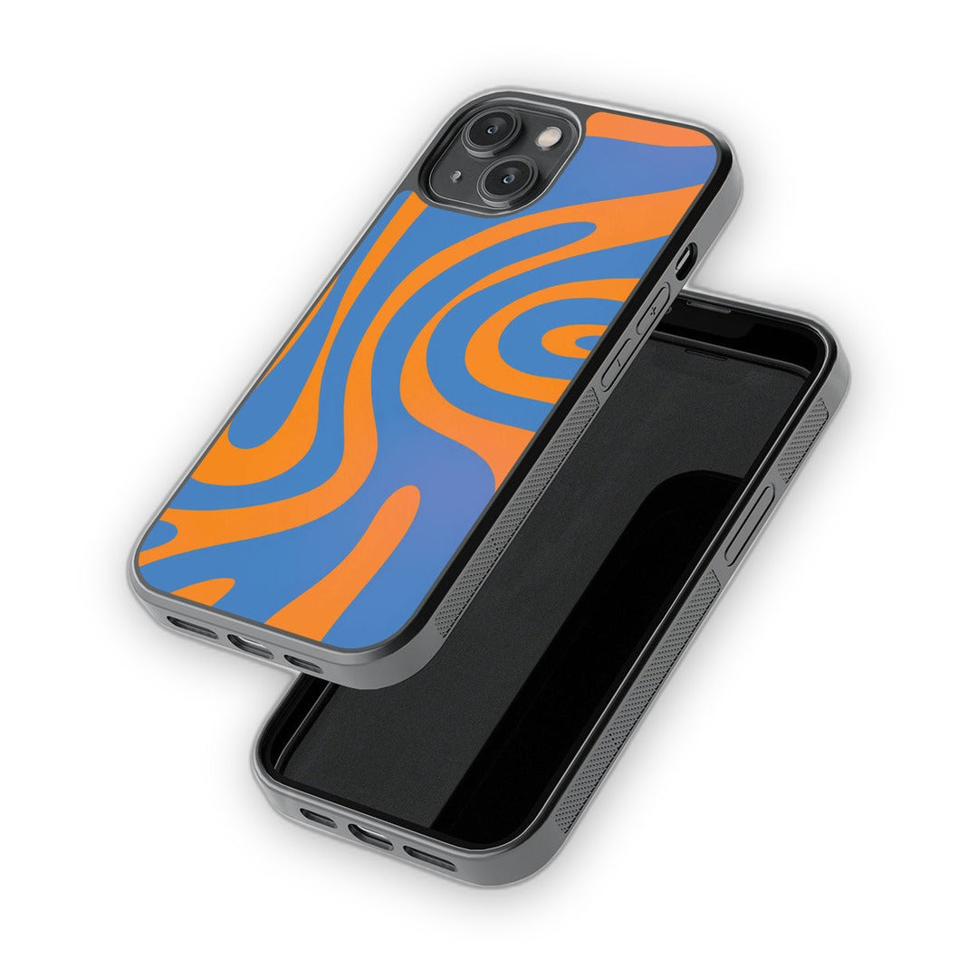 Wavy Whimsy Orange Glass iPhone Case for iPhone 14 | Macmerise