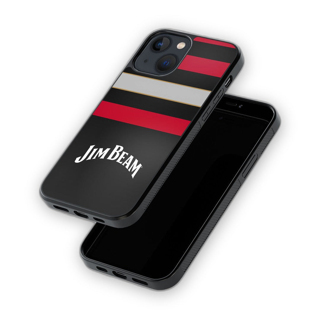 Jim Beam Black Stripes Glass iPhone Case for iPhone 13 | Macmerise