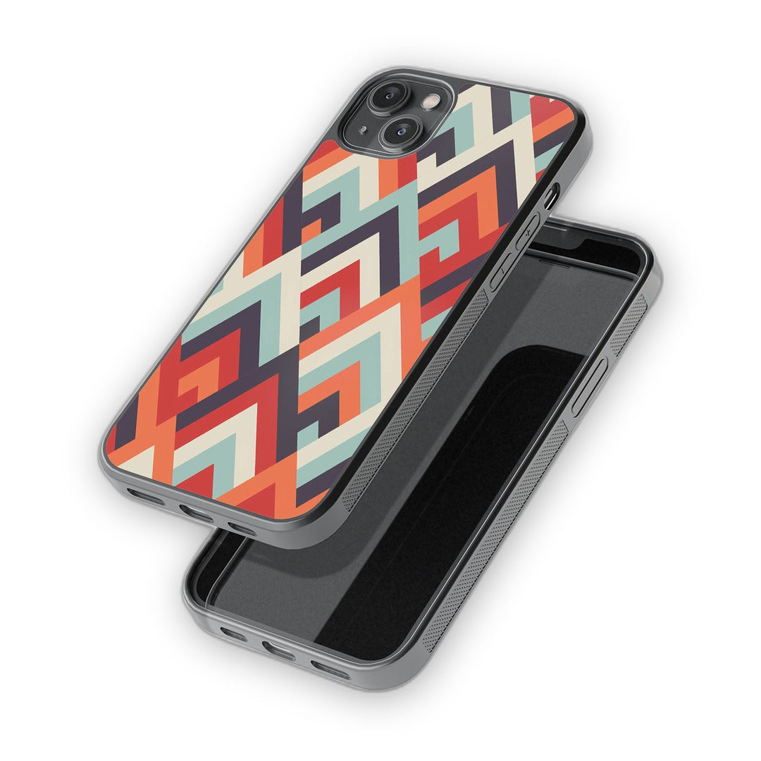 Symmetric Chevron Glass iPhone Case for iPhone 14 Plus | Macmerise