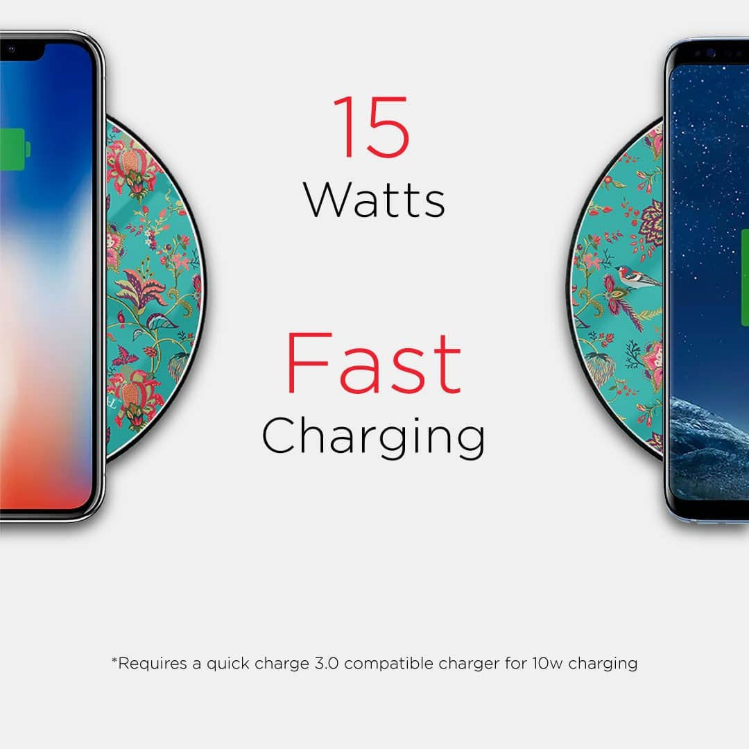 Payal Singhal Chidiya Wireless Charger - 15W Teal - detail view | Macmerise