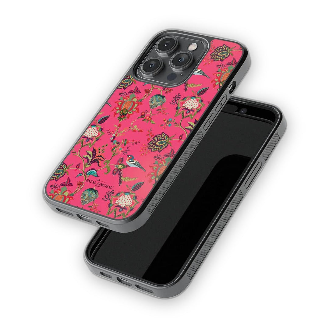 Payal Singhal Chidiya Pink Glass iPhone Case for iPhone 14 Pro | Macmerise