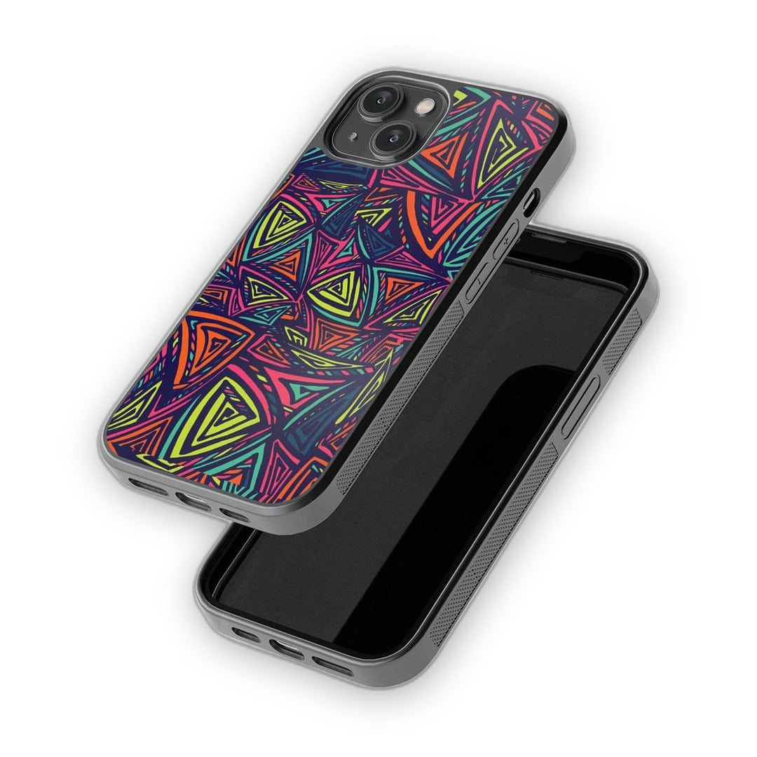 Neon Angles Glass iPhone Case for iPhone 14 | Macmerise