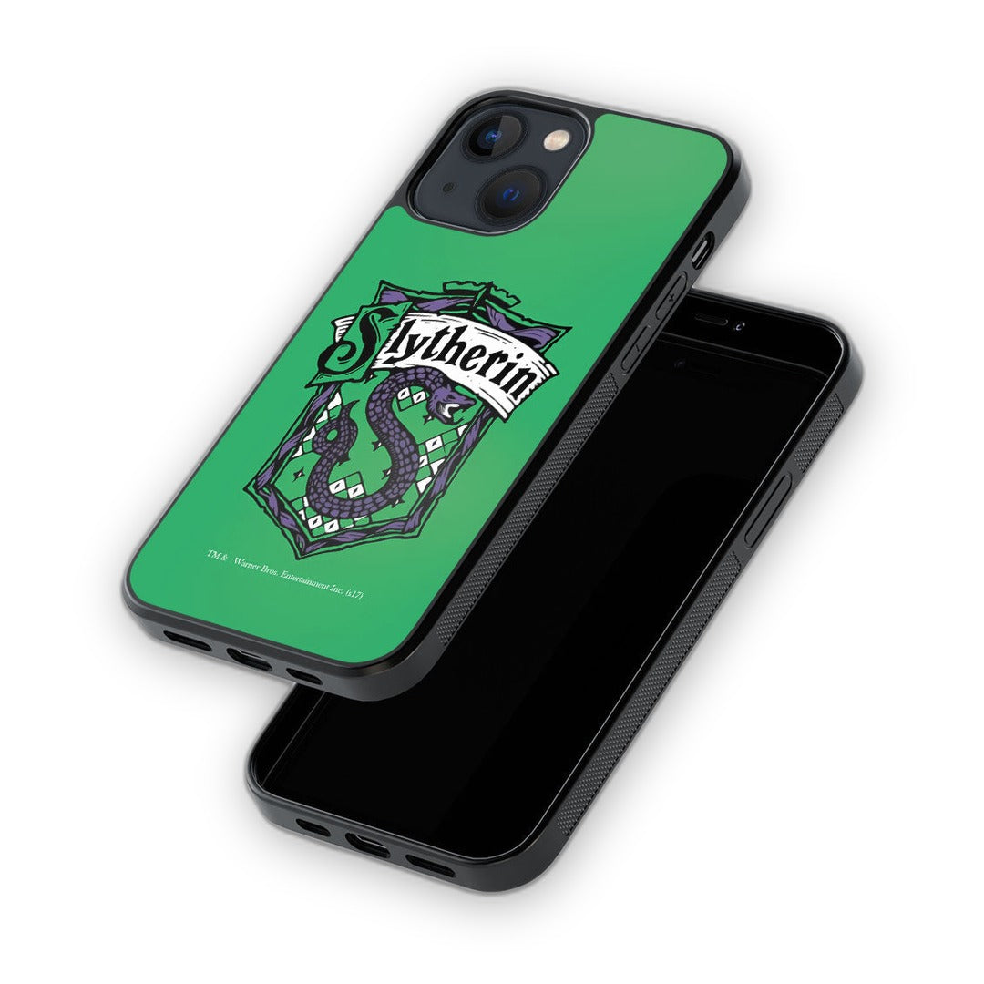 Crest Slytherin Glass iPhone Case for iPhone 13 Mini | Macmerise