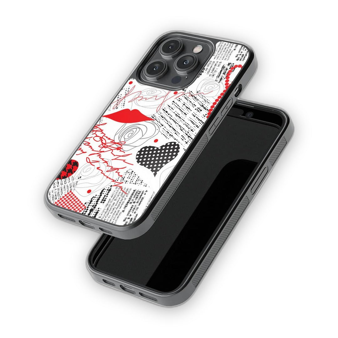 White Love Glass iPhone Case for iPhone 14 Pro | Macmerise