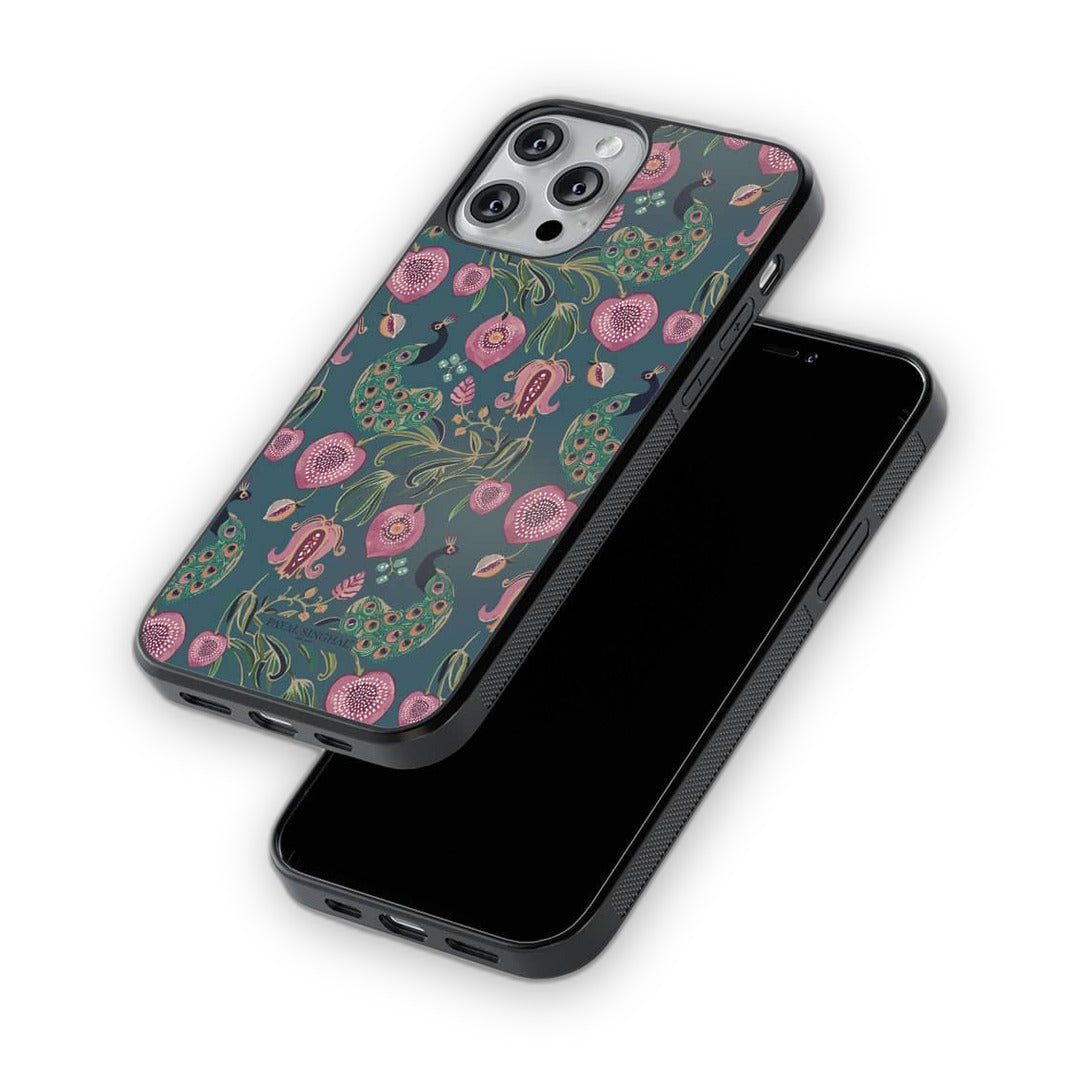 Payal Singhal Anaar and Mor Blue Glass iPhone Case for iPhone 13 Pro | Macmerise