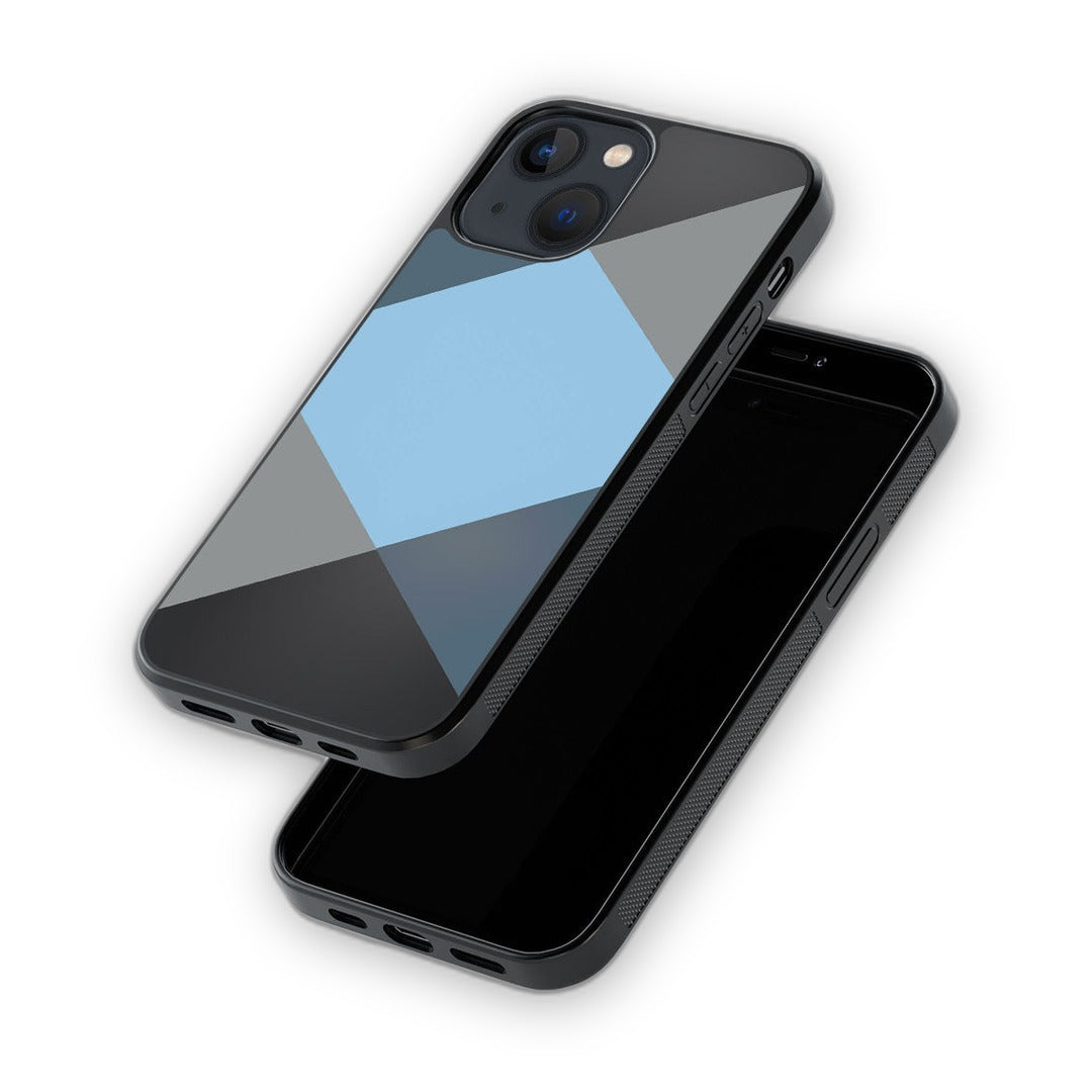 Criss Cross Blue Glass iPhone Case for iPhone 13 Mini | Macmerise