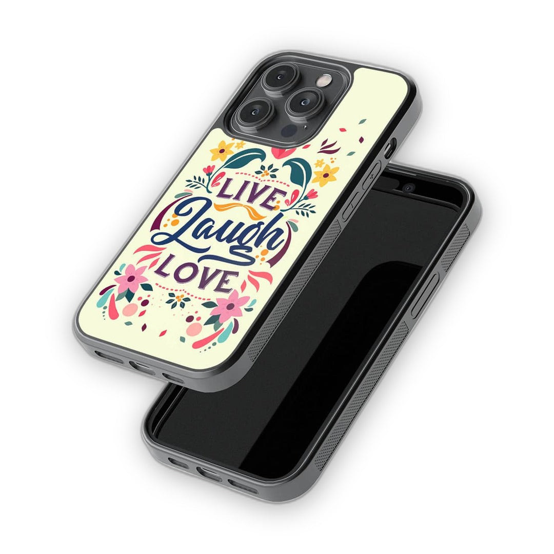 Live Laugh Love Glass iPhone Case for iPhone 14 Pro | Macmerise