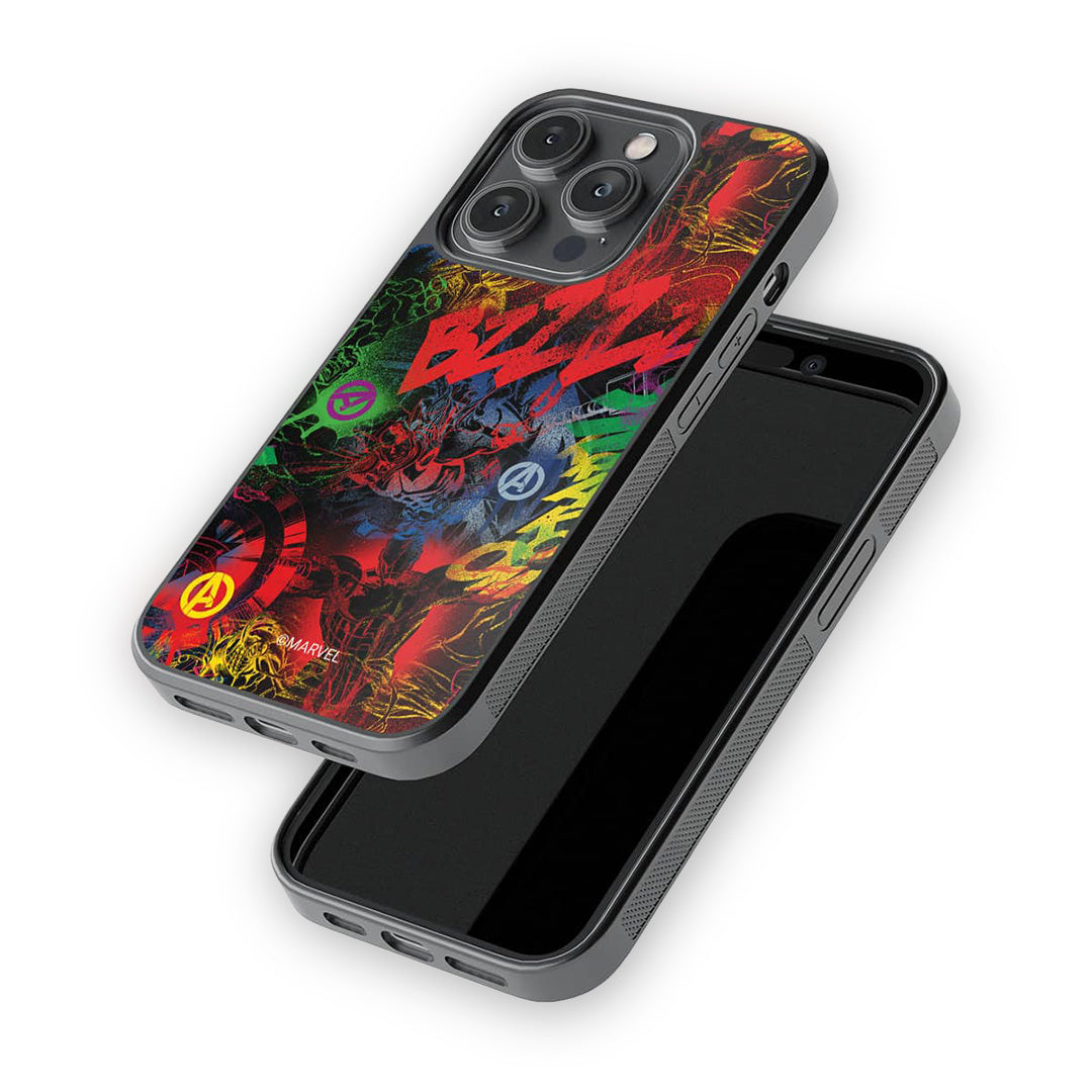 Avengers Grafitti Glass iPhone Case for iPhone 14 Pro | Macmerise