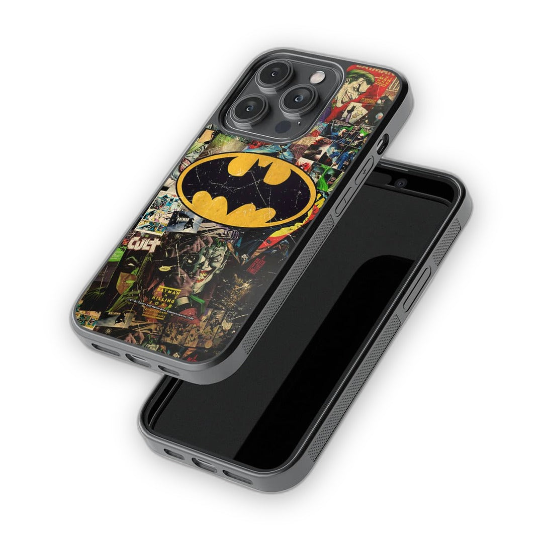Comic Bat Glass iPhone Case for iPhone 14 Pro | Macmerise