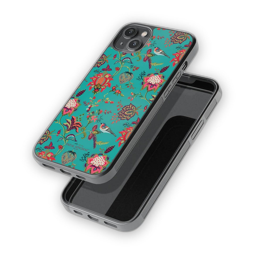 Payal Singhal Chidiya iPhone 14 Plus Cover Teal - detail view | Macmerise