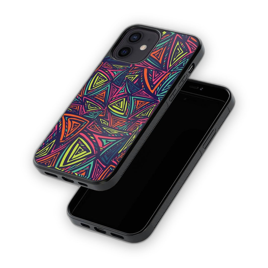 Neon Angles Glass iPhone Case for iPhone 12 | Macmerise