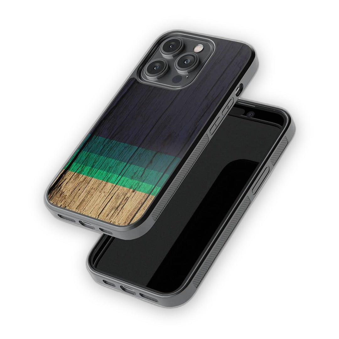 Wood Stripes Blue Glass iPhone Case for iPhone 14 Pro | Macmerise