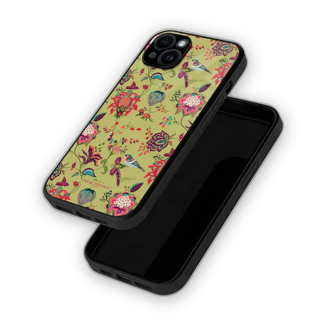 Payal Singhal Chidiya Olive Glass iPhone Case for iPhone 14 Plus | Macmerise