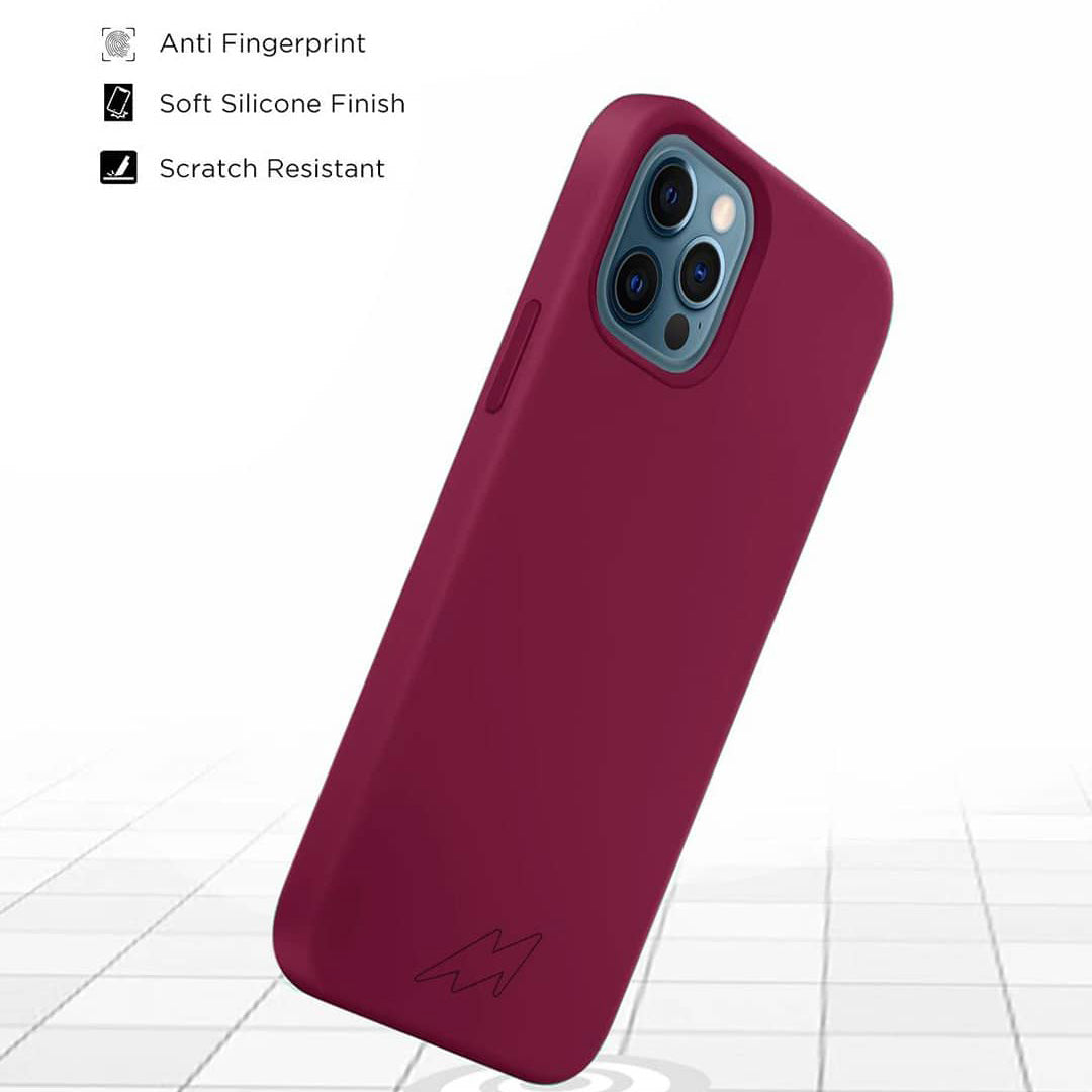 Basics iPhone 12 Silicone Case Burgandy | Macmerise