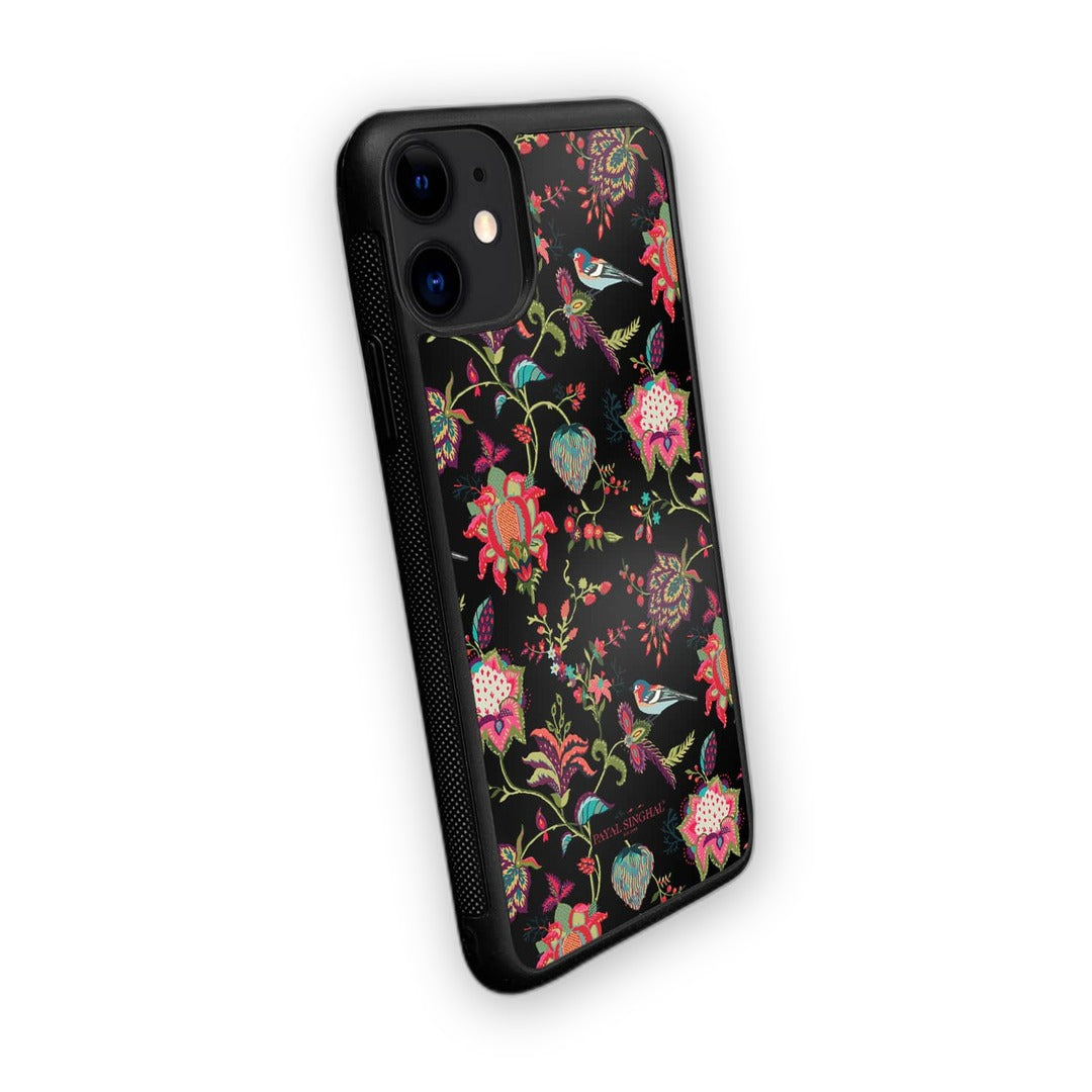Payal Singhal Chidiya Black Glass iPhone Case for iPhone 11 | Macmerise