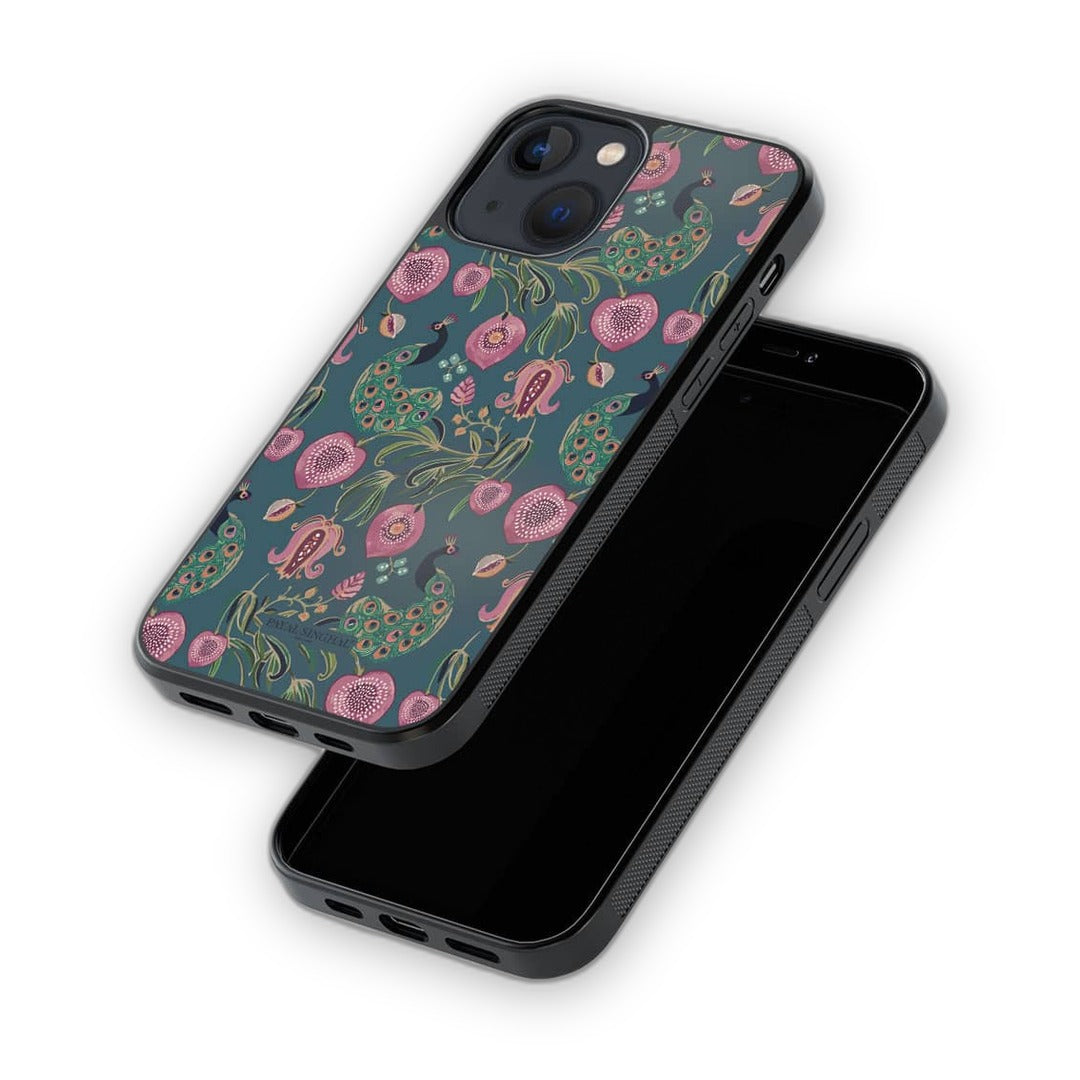 Payal Singhal Anaar and Mor Blue Glass iPhone Case for iPhone 13 Mini | Macmerise