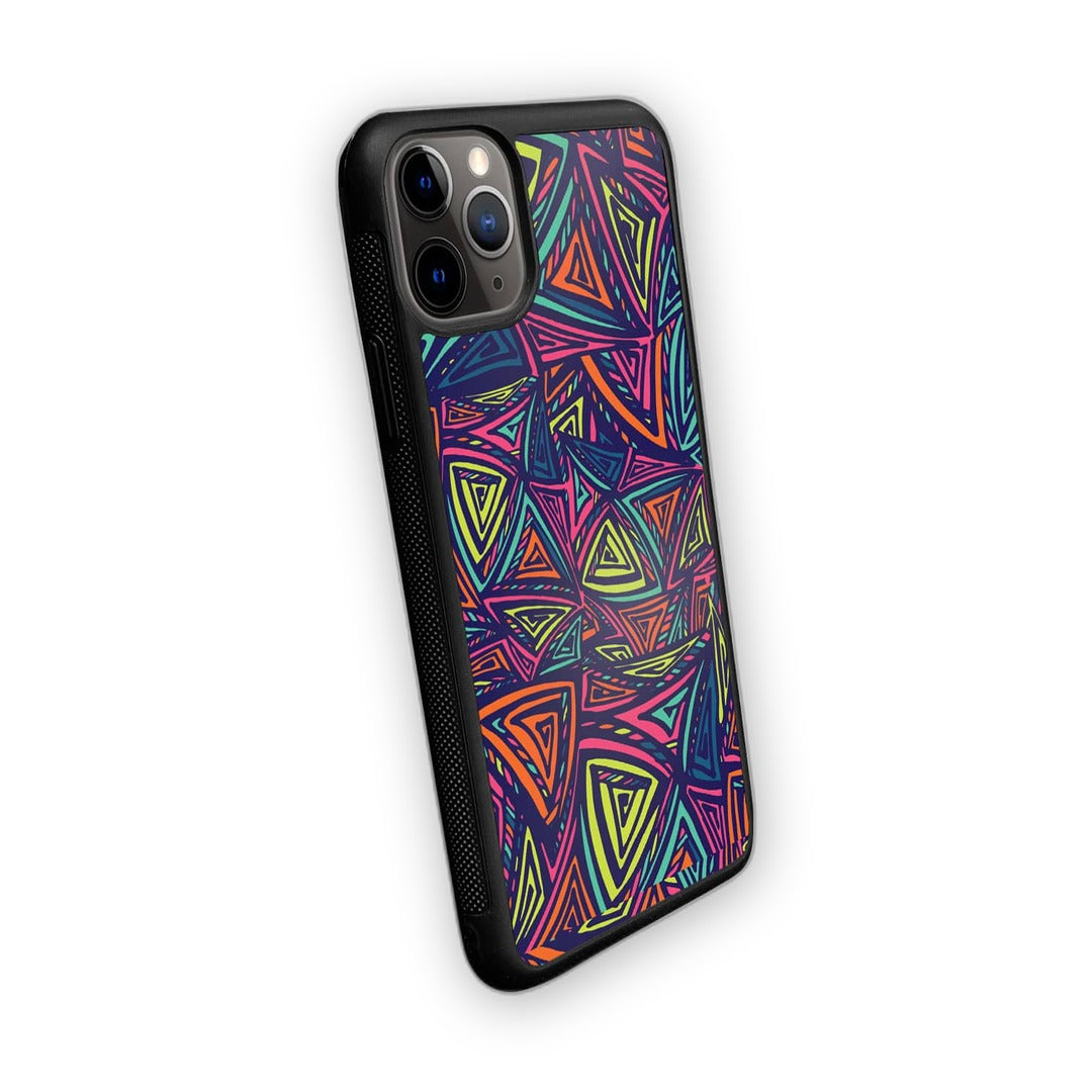Neon Angles Glass iPhone Case for iPhone 11 Pro Max | Macmerise