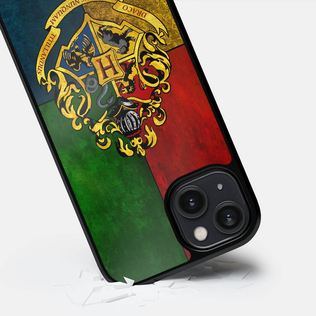 Hogwarts Sigil United Glass iPhone Case for iPhone 14 | Macmerise