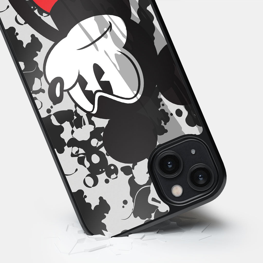 Grumpy Mickey Glass iPhone Case for iPhone 14 Plus | Macmerise