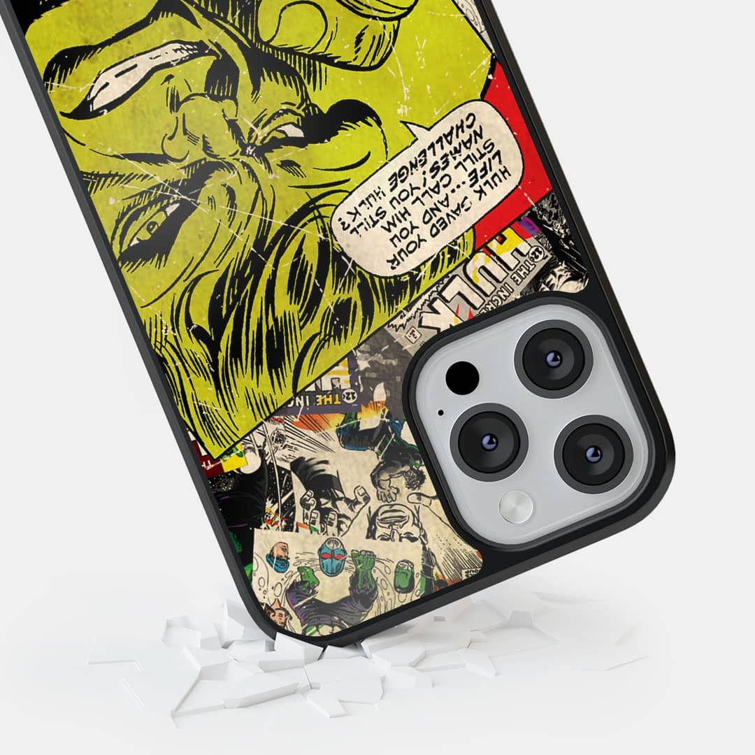 Comic Hulk Glass iPhone Case for iPhone 13 Pro Max | Macmerise