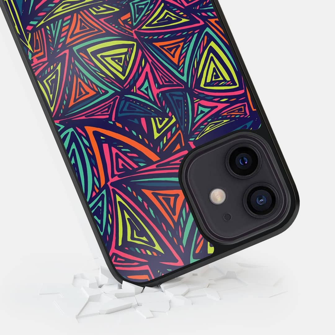 Neon Angles Glass iPhone Case for iPhone 12 | Macmerise