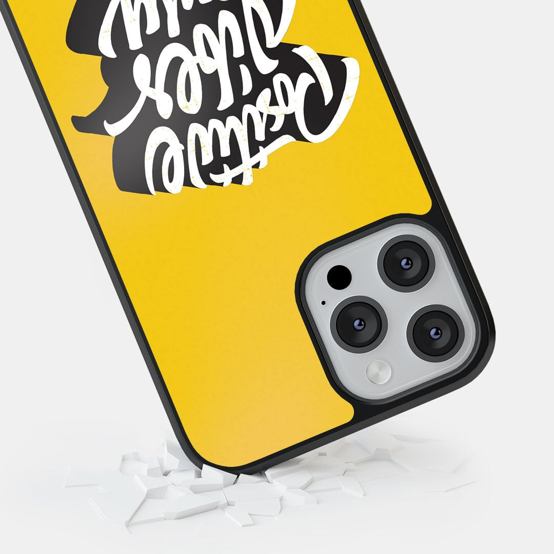 Positive Vibes Only Glass iPhone Case for iPhone 13 Pro Max | Macmerise
