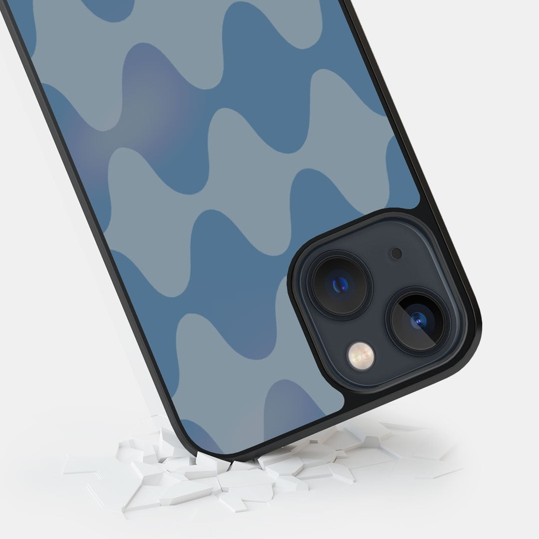 Wavy Wonder Blue Glass iPhone Case for iPhone 13 | Macmerise