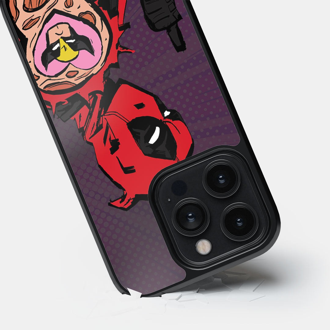 Deadpool Tattoo Glass iPhone Case for iPhone 14 Pro | Macmerise