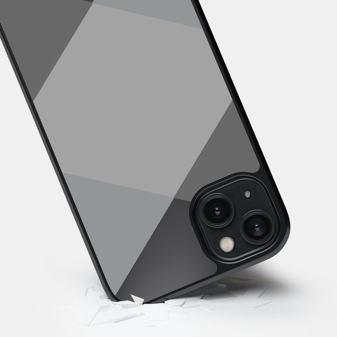Criss Cross Grey Glass iPhone Case for iPhone 14 Plus | Macmerise
