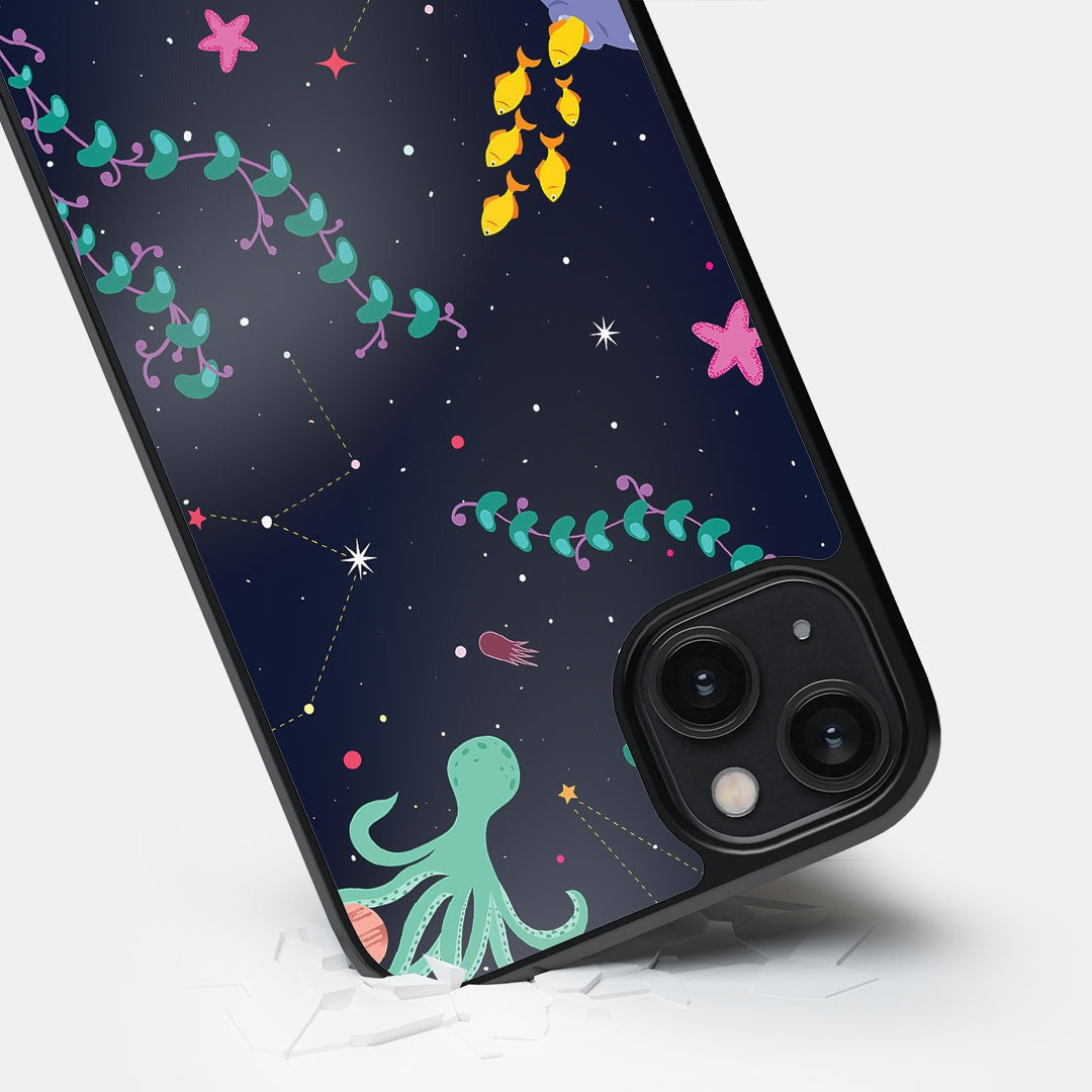 Space Aquarium Glass iPhone Case for iPhone 14 Plus | Macmerise