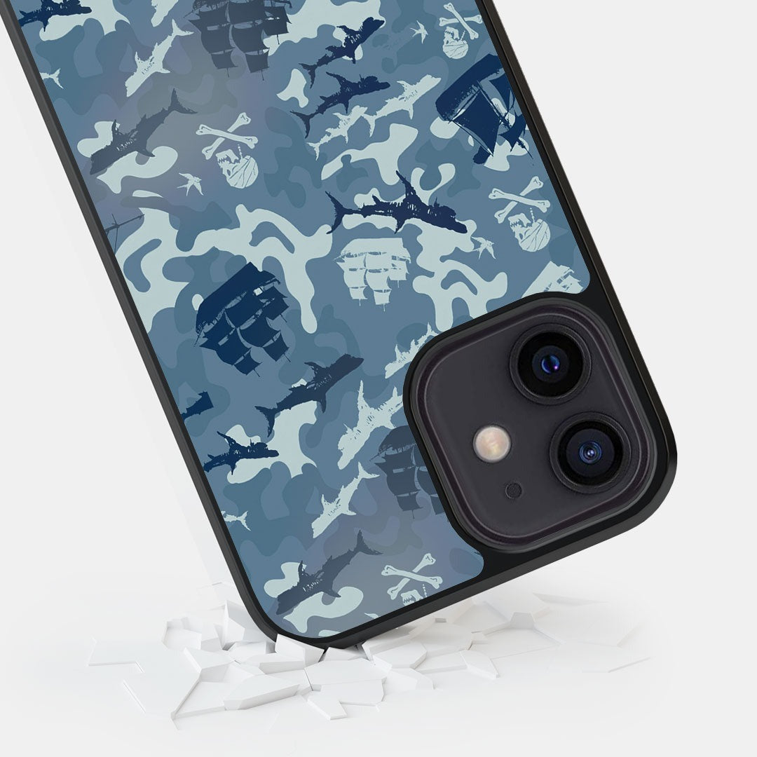 Pirates Pattern Glass iPhone Case for iPhone 12 | Macmerise