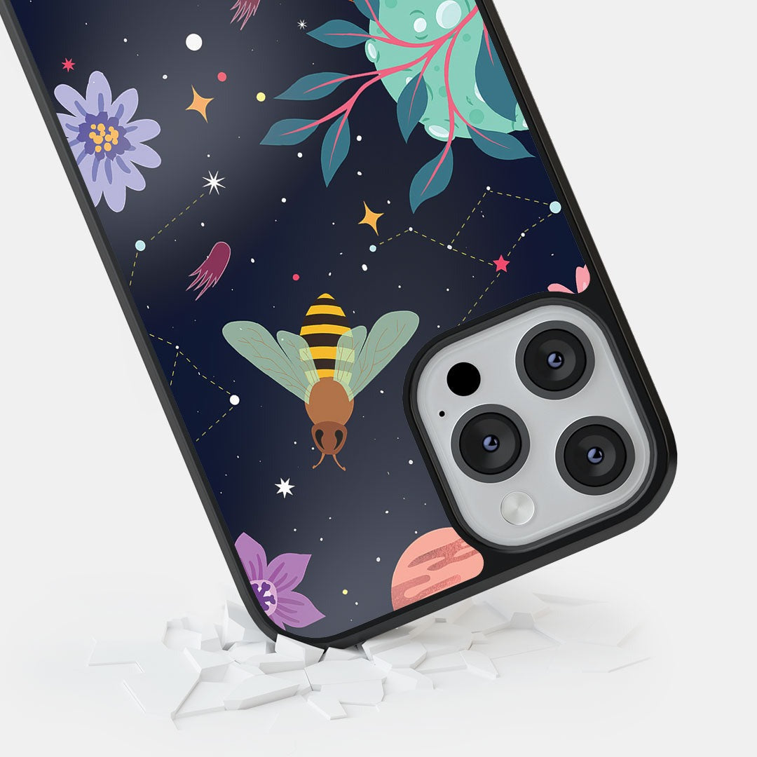 Space Bees Glass iPhone Case for iPhone 12 Pro | Macmerise