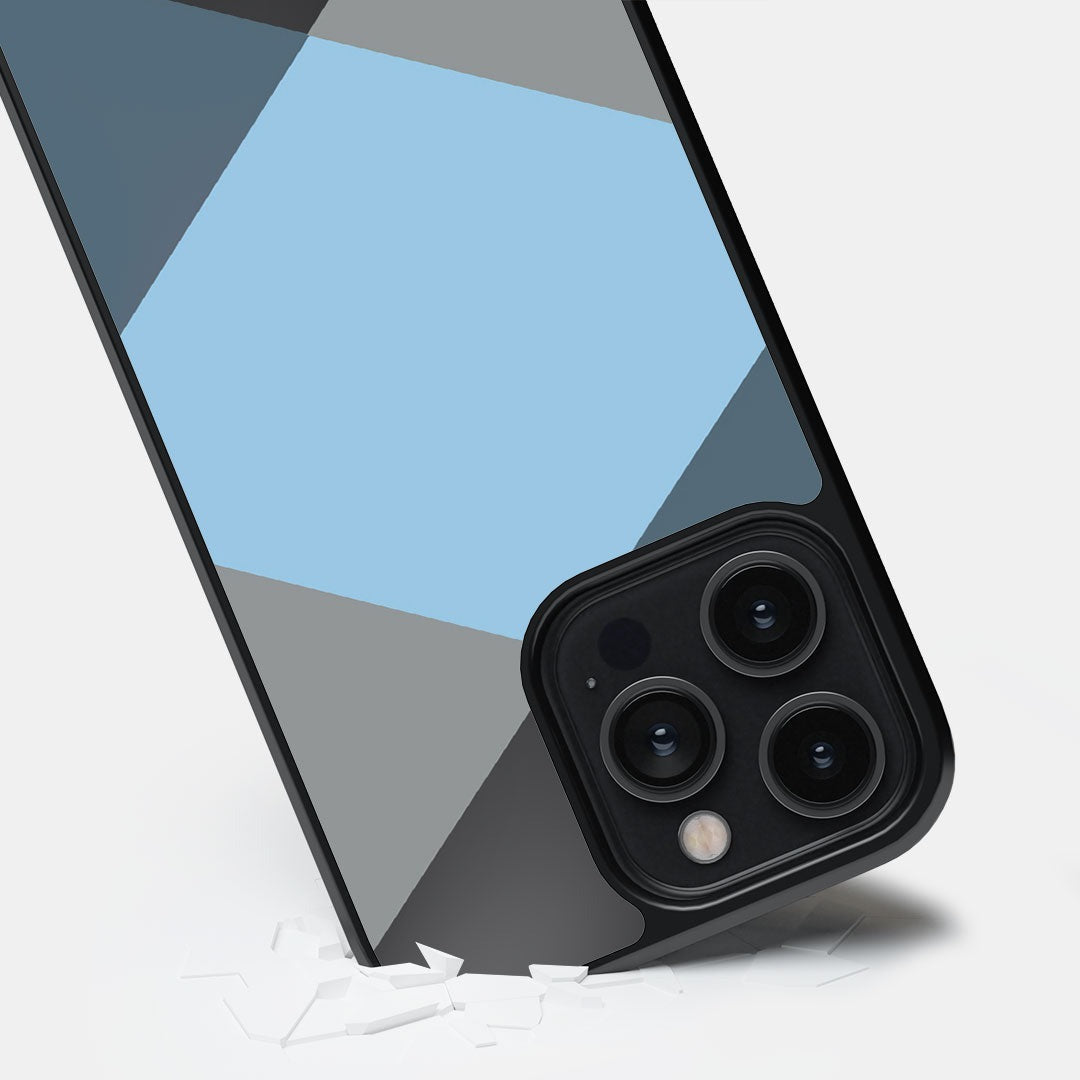 Criss Cross Blue Glass iPhone Case for iPhone 14 Pro Max | Macmerise