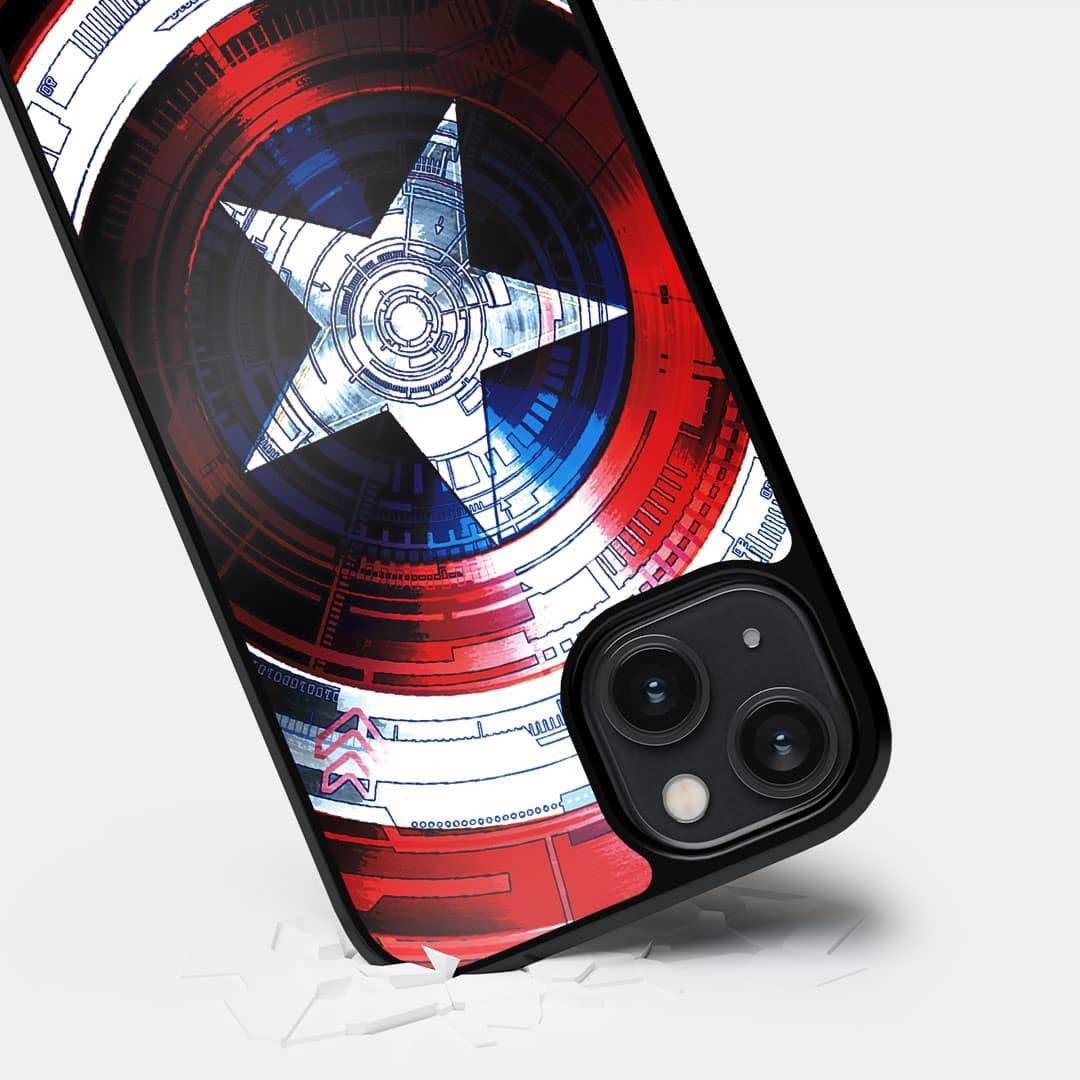 Captains Shield Decoded Glass iPhone Case for iPhone 14 | Macmerise