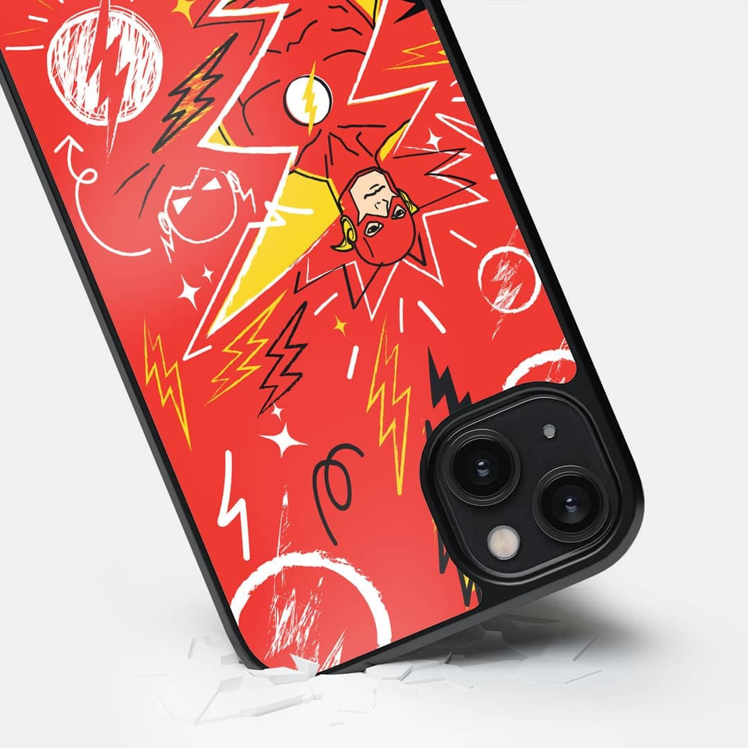 Flash Doodle Glass iPhone Case for iPhone 14 Plus | Macmerise