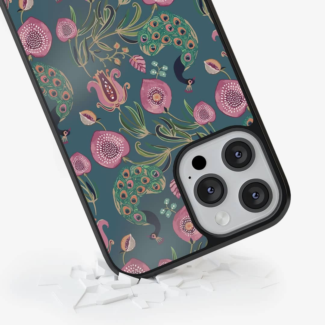 Payal Singhal Anaar and Mor Blue Glass iPhone Case for iPhone 13 Pro | Macmerise