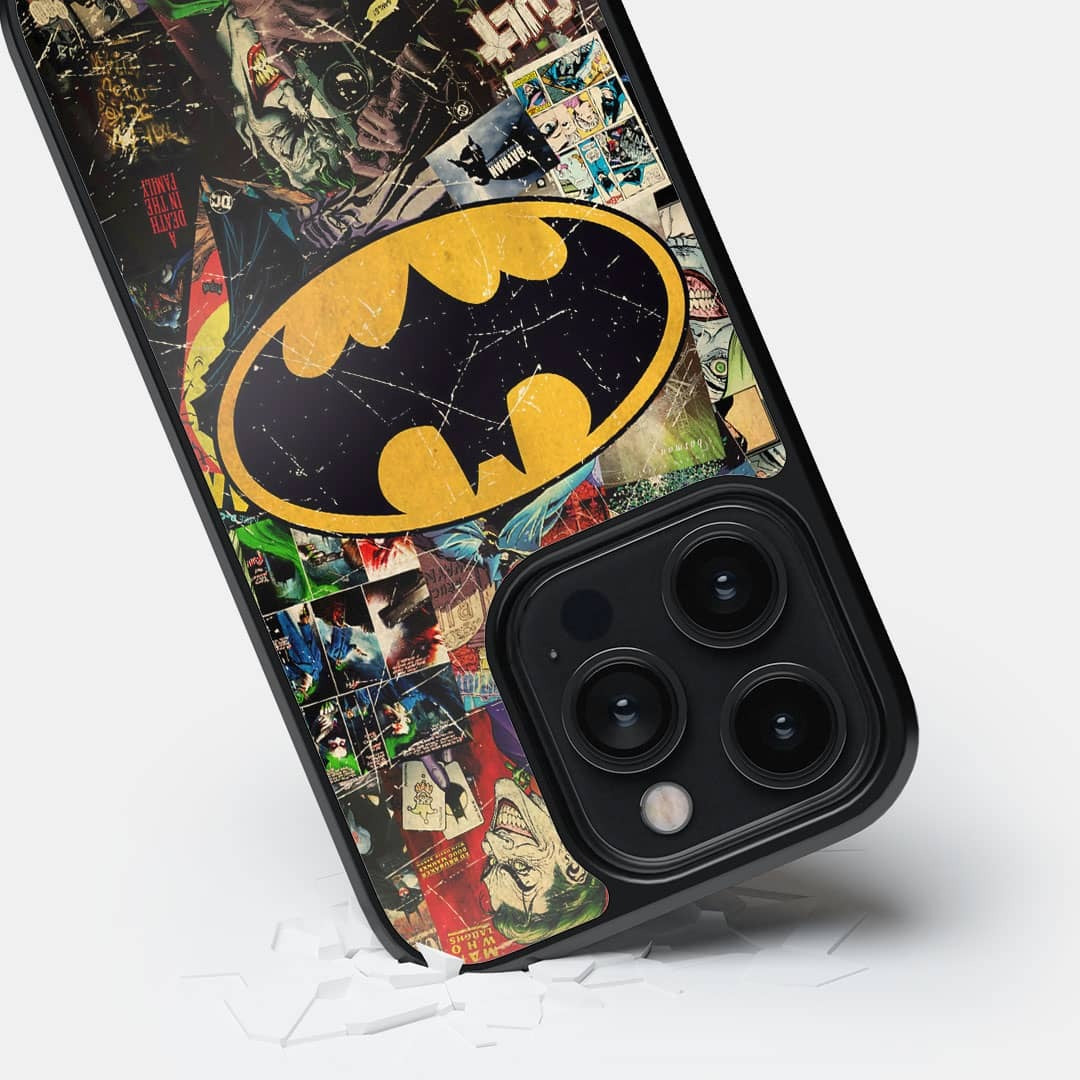 Comic Bat Glass iPhone Case for iPhone 14 Pro | Macmerise