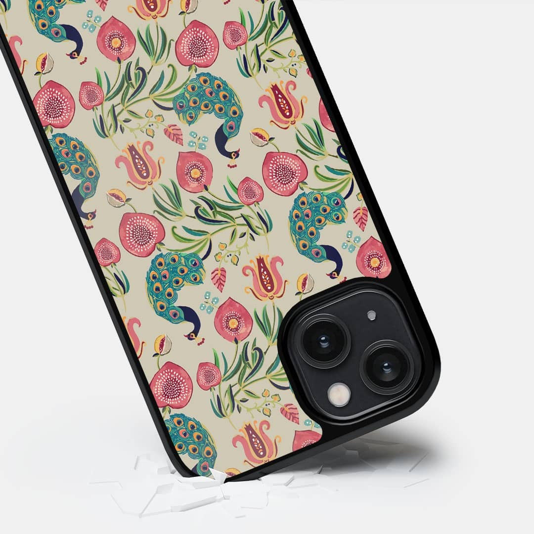 Payal Singhal Anaar and Mor iPhone 14 Cover Beige - detail view | Macmerise
