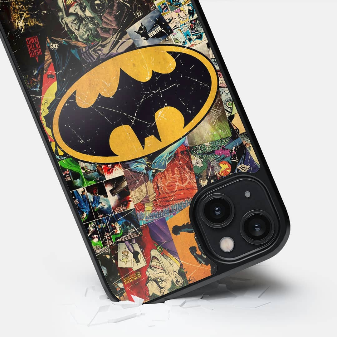 Comic Bat Glass iPhone Case for iPhone 14 Plus | Macmerise