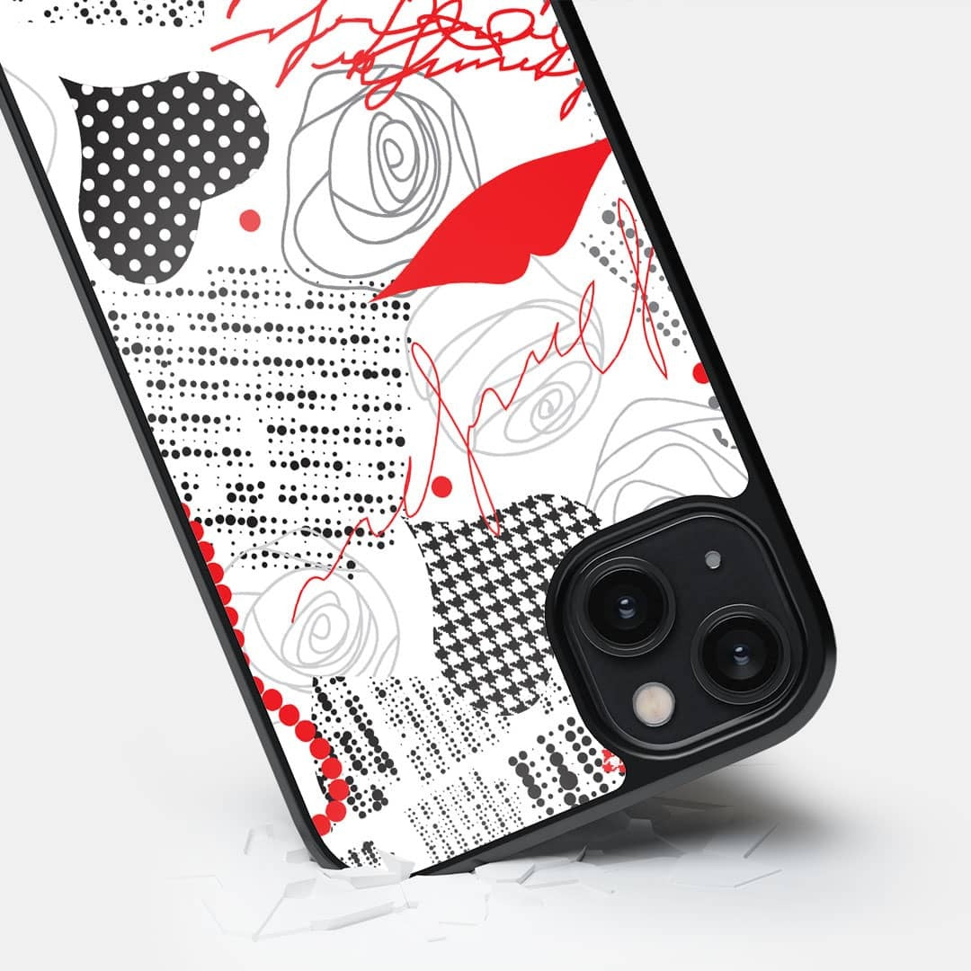 White Love Glass iPhone Case for iPhone 14 Plus | Macmerise