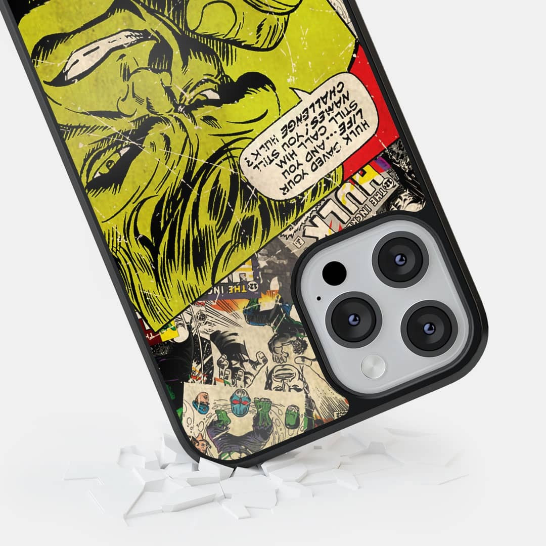 Comic Hulk Glass iPhone Case for iPhone 12 Pro | Macmerise