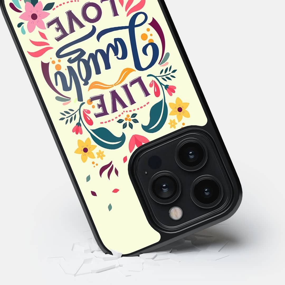 Live Laugh Love Glass iPhone Case for iPhone 14 Pro | Macmerise