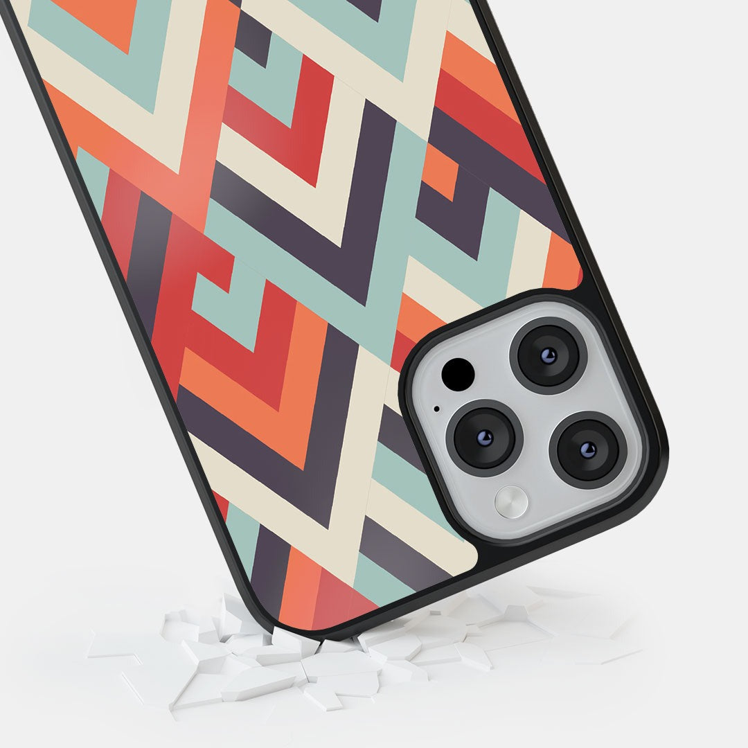 Symmetric Chevron Glass iPhone Case for iPhone 13 Pro Max | Macmerise