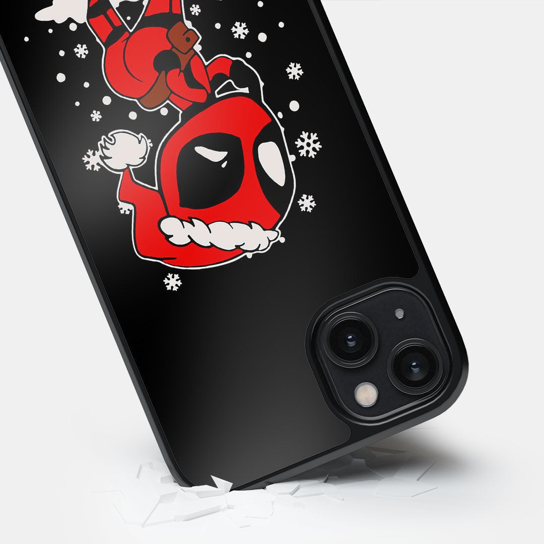 Merry Deadpool Glass iPhone Case for iPhone 14 Plus | Macmerise