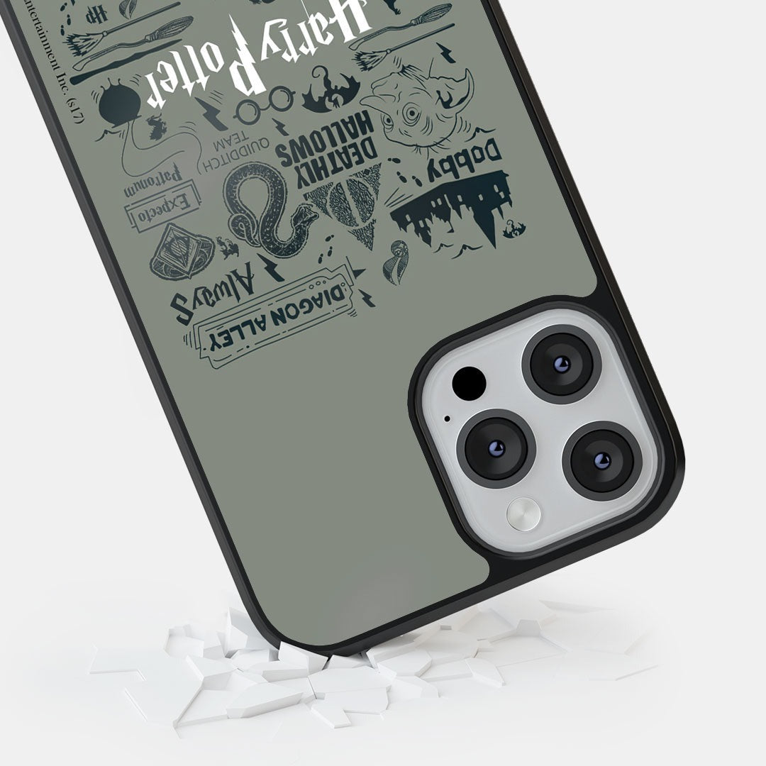Harry Potter Infographic Grey Glass iPhone Case for iPhone 13 Pro Max | Macmerise