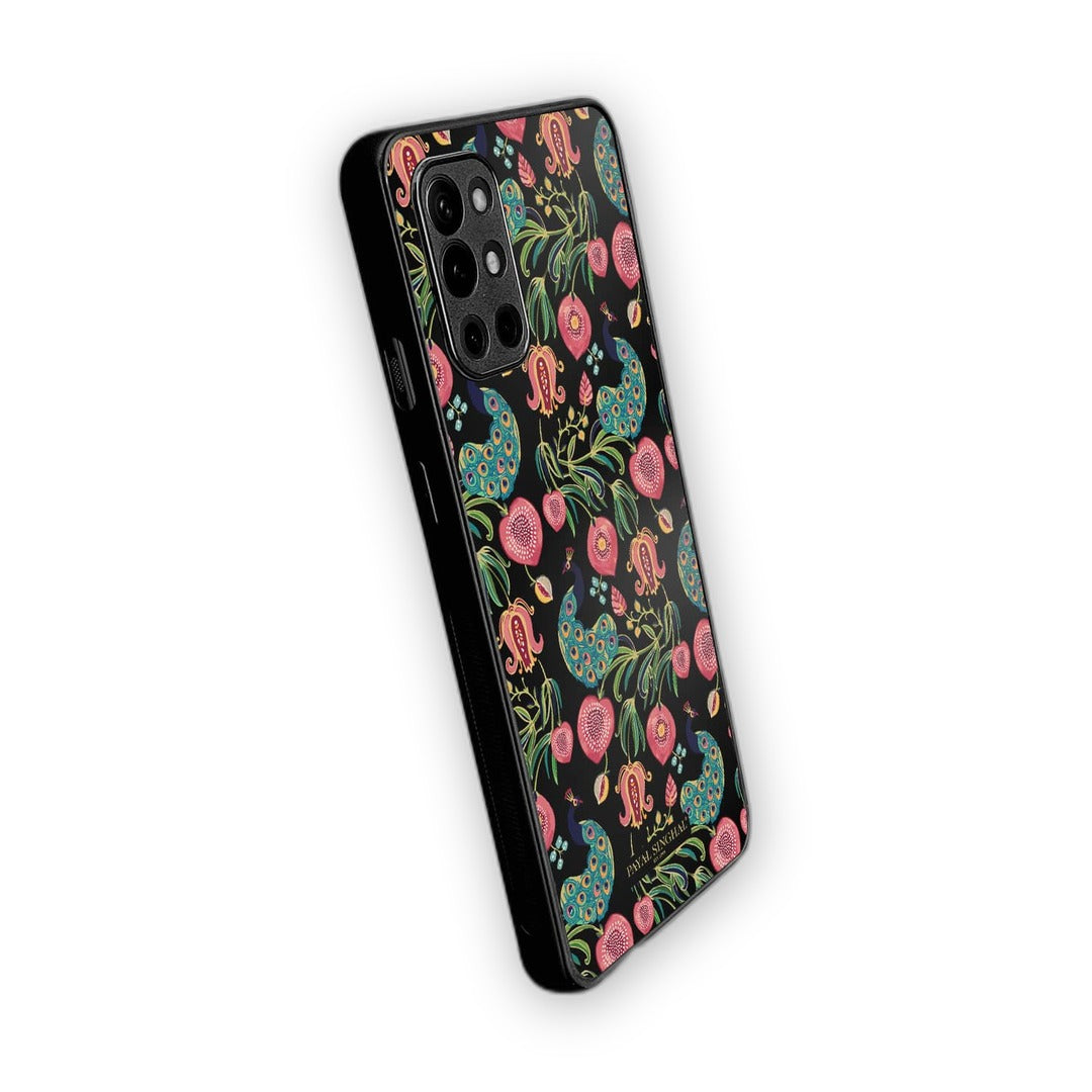 Payal Singhal Anaar and Mor Black Phone Case for OnePlus 9r Bumper | Macmerise