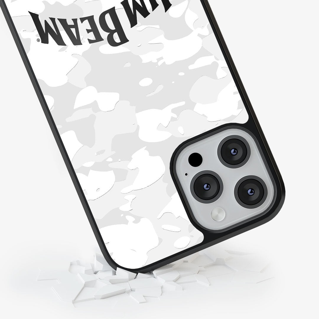 Jim Beam Camo iPhone 13 Pro Cover White - detail view | Macmerise